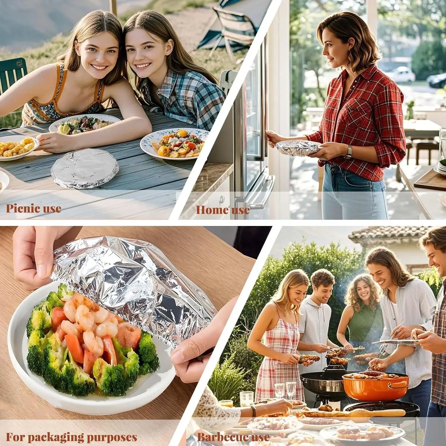 Stretchable Aluminum Foil Food Covers Insulation Lids for Kitchen Dishes Warmth Retention Reusable Fits Plates