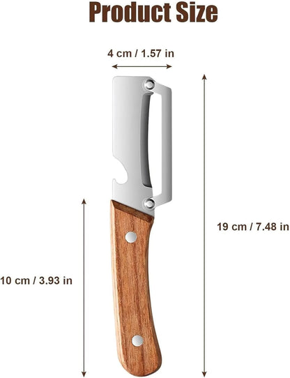 Premium Vegetable Peeler with Wooden Handle and Bottle Opener: 2-in-1 Stainless Steel Kitchen Tool