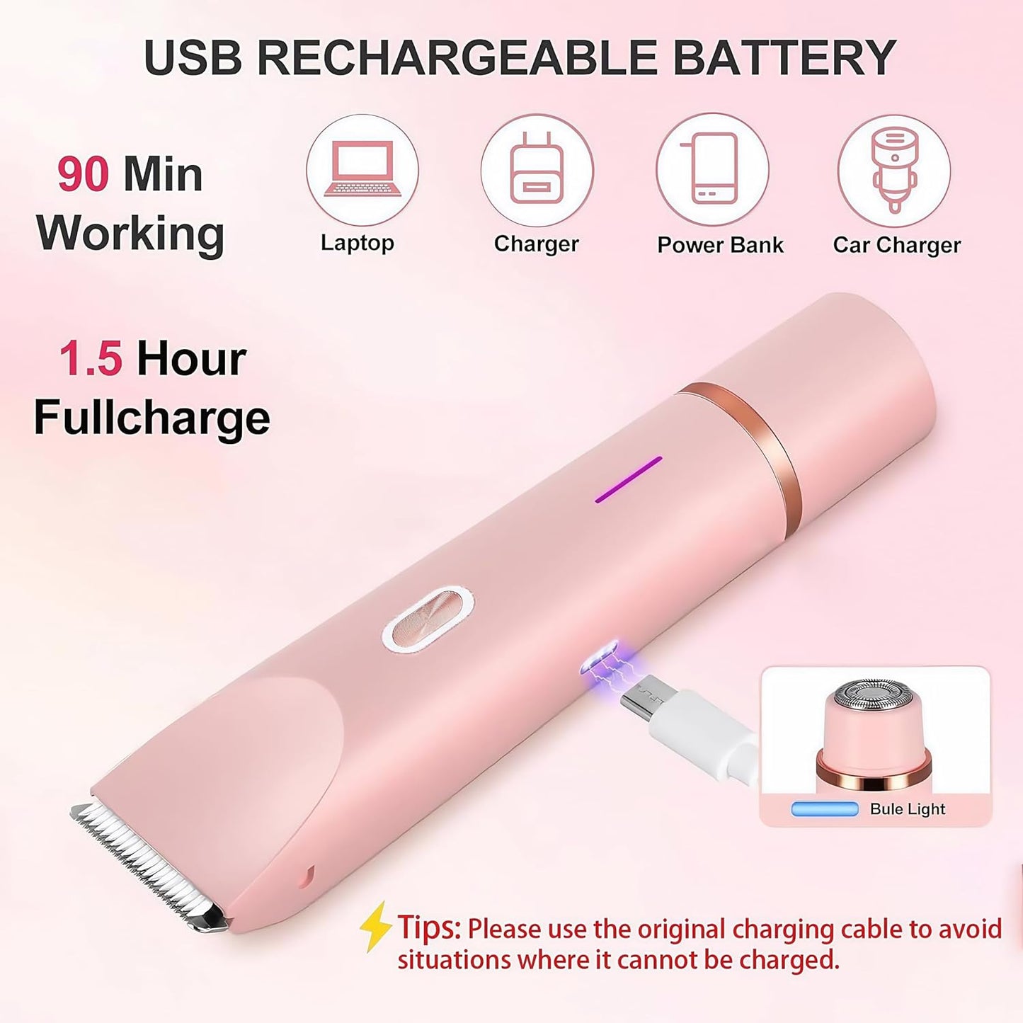 Bikini Trimmer for Women - Painless Electric Razors for Silk Skin