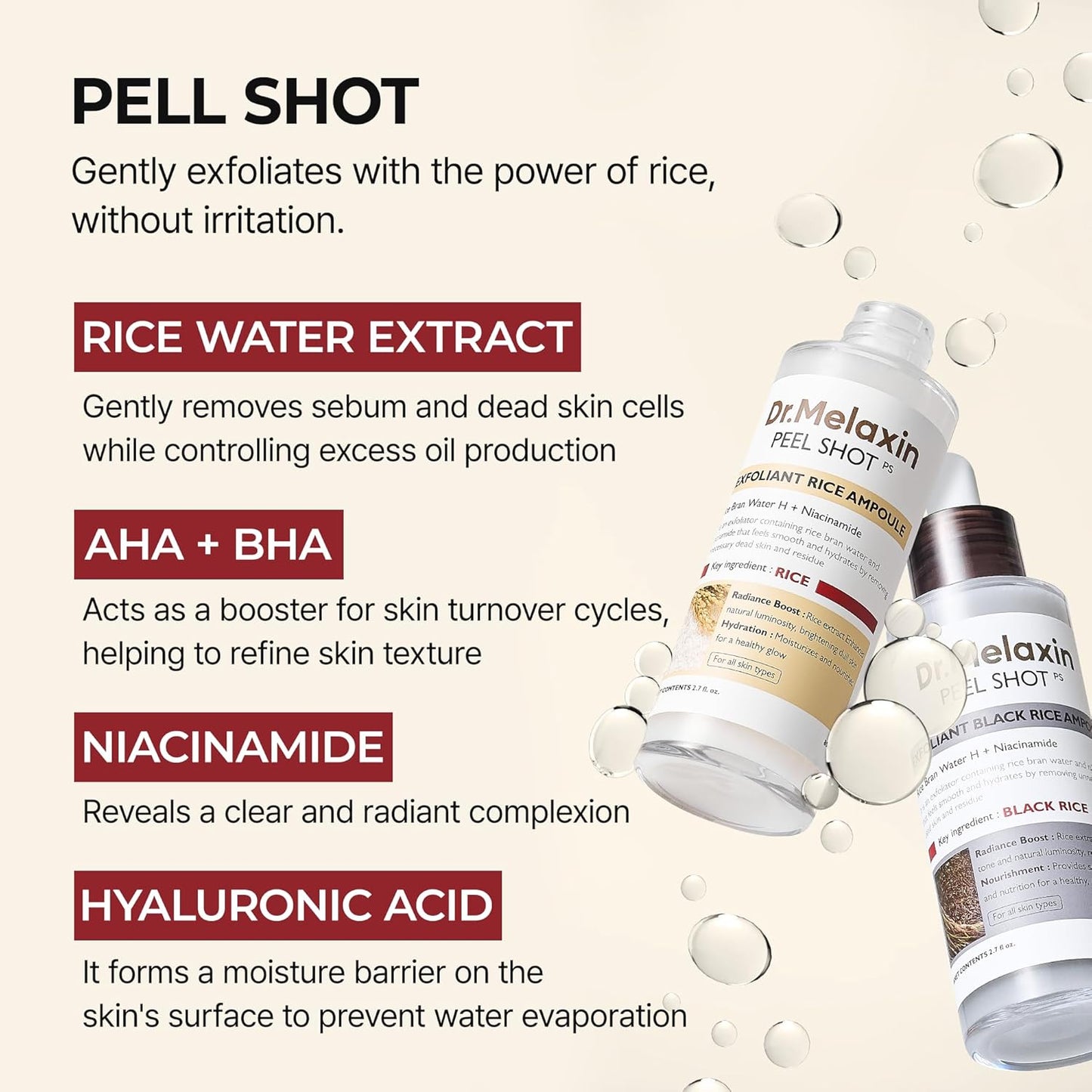 Peel Shot Glow White and Black Rice Ampoule Duo