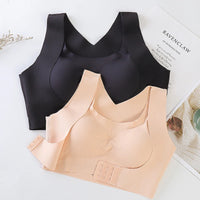 Women Push Up Bra Posture Corrector Bralette Front Closure Female Underwear Cross Back Tops