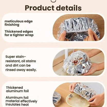 Reusable Aluminum Foil Food Covers for Kitchen Dishes (30pcs)