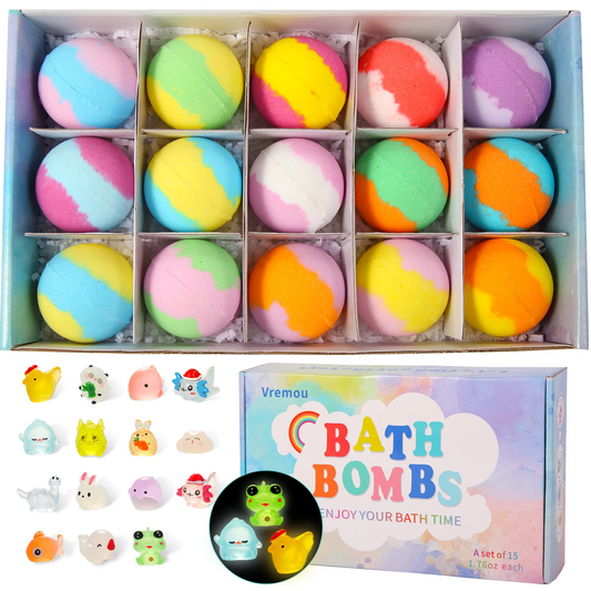 Bath Bombs for Kids with Surprise Inside, Natural Organic Kids Bubble Bath
