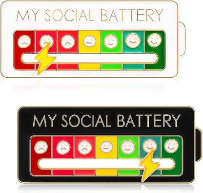 My Social Battery Creative Badge, 7 Days a Week Fun Enamel Emotional Badge