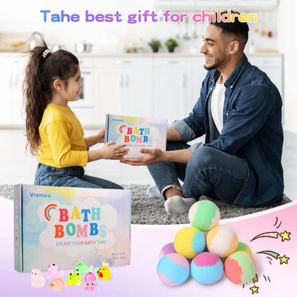 Bath Bombs for Kids with Surprise Inside, Natural Organic Kids Bubble Bath