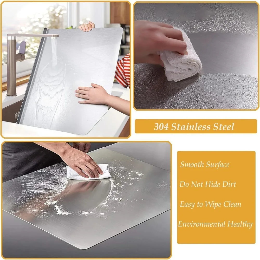 Food Grade Stainless Steel Chopping Board Non-slip Edge Kitchen Tool