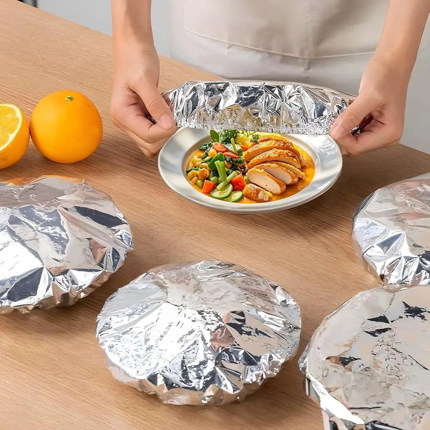 Reusable Aluminum Foil Food Covers for Kitchen Dishes (30pcs)